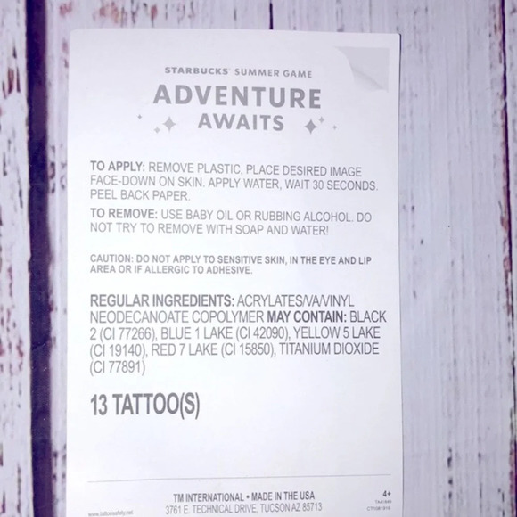 Starbucks removable temporary tattoos - Picture 2 of 2
